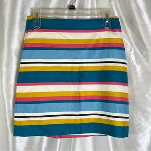 🖤LOFT Bright Colorful Striped Pencil Skirt | Dopamine Preppy Chic NWT Size 4